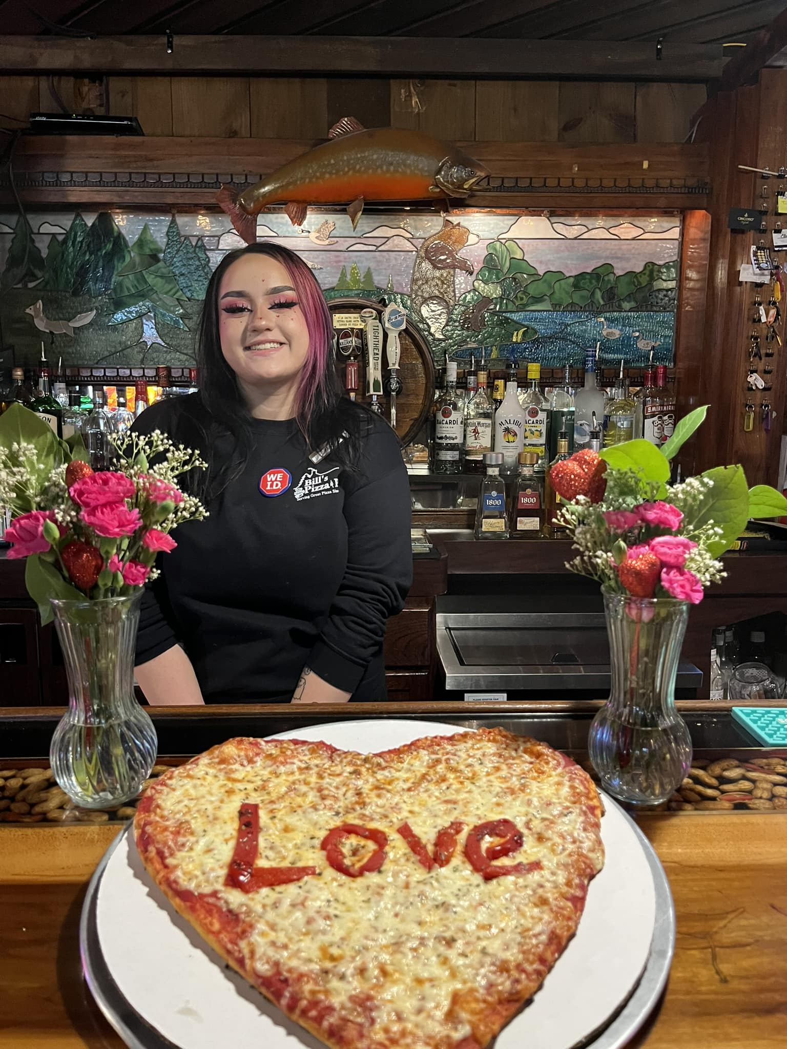 Heart-Shaped Pizza at Bill's