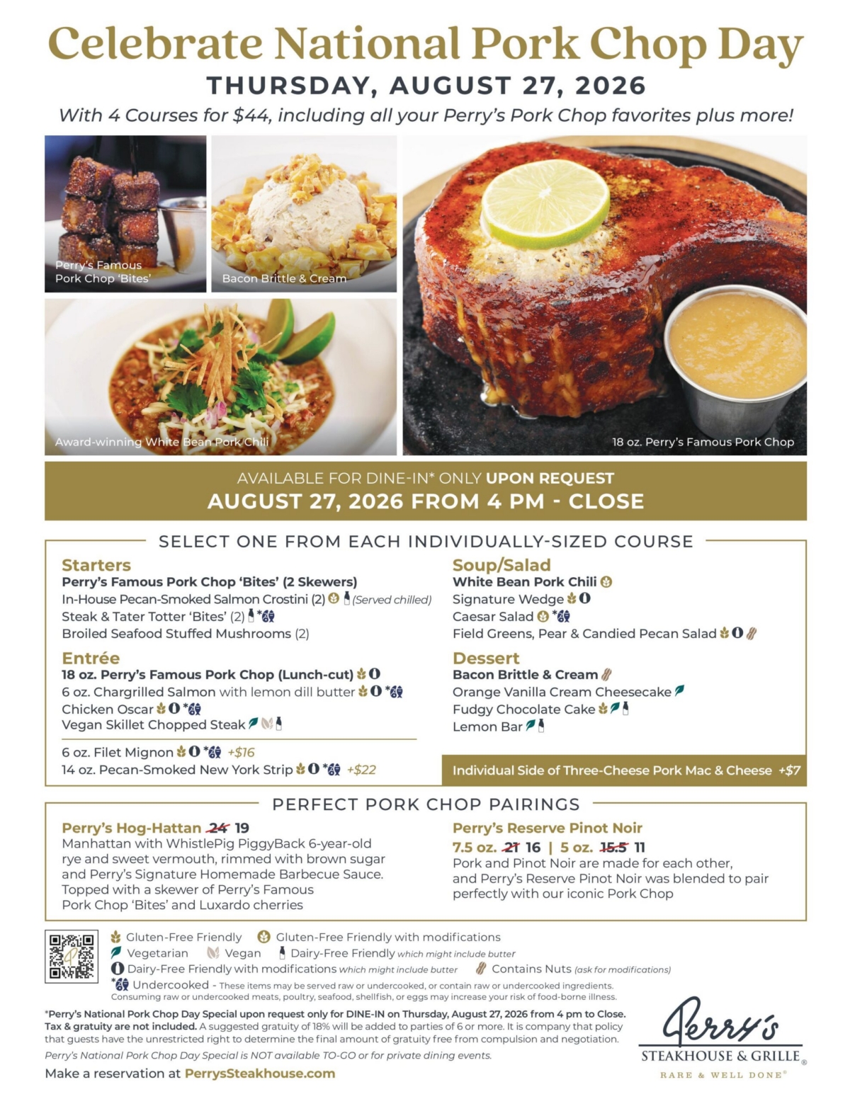 National Pork Chop Day at Perry's Steakhouse