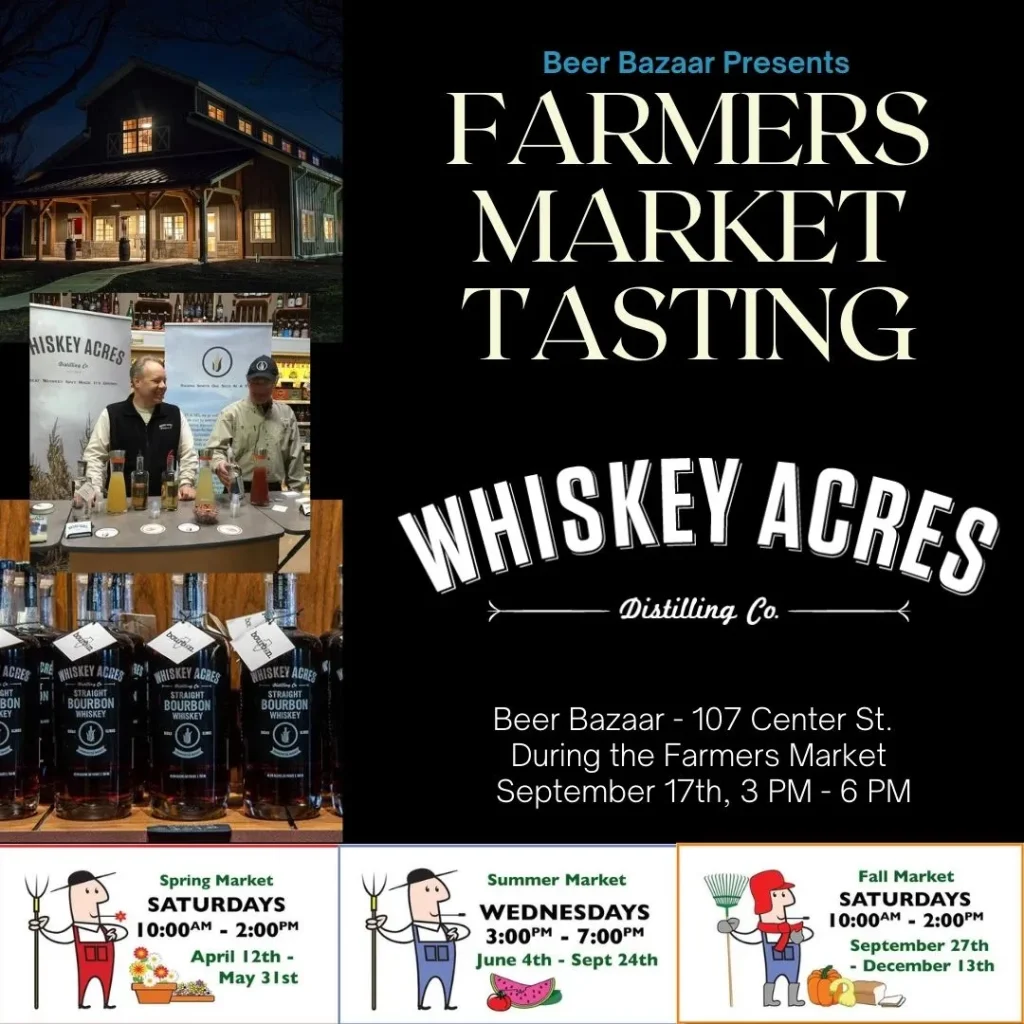 Whiskey Acres Spirit Tasting During Grayslakes Farmers Market