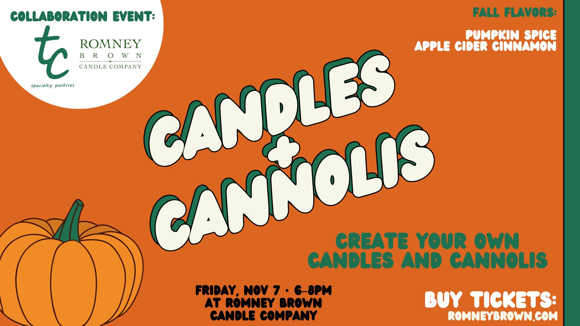Candles & Cannolis DIY Event in Grayslake | Romney Brown Candle Co
