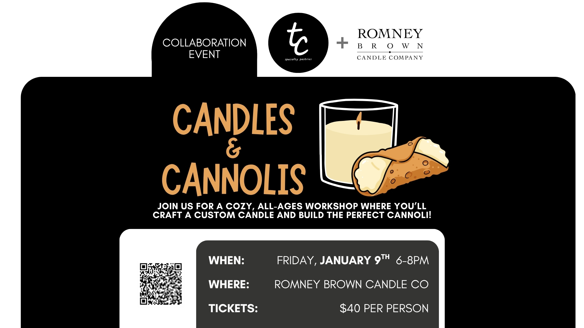 Candles & Cannolis DIY Event in Grayslake | Romney Brown Candle Co