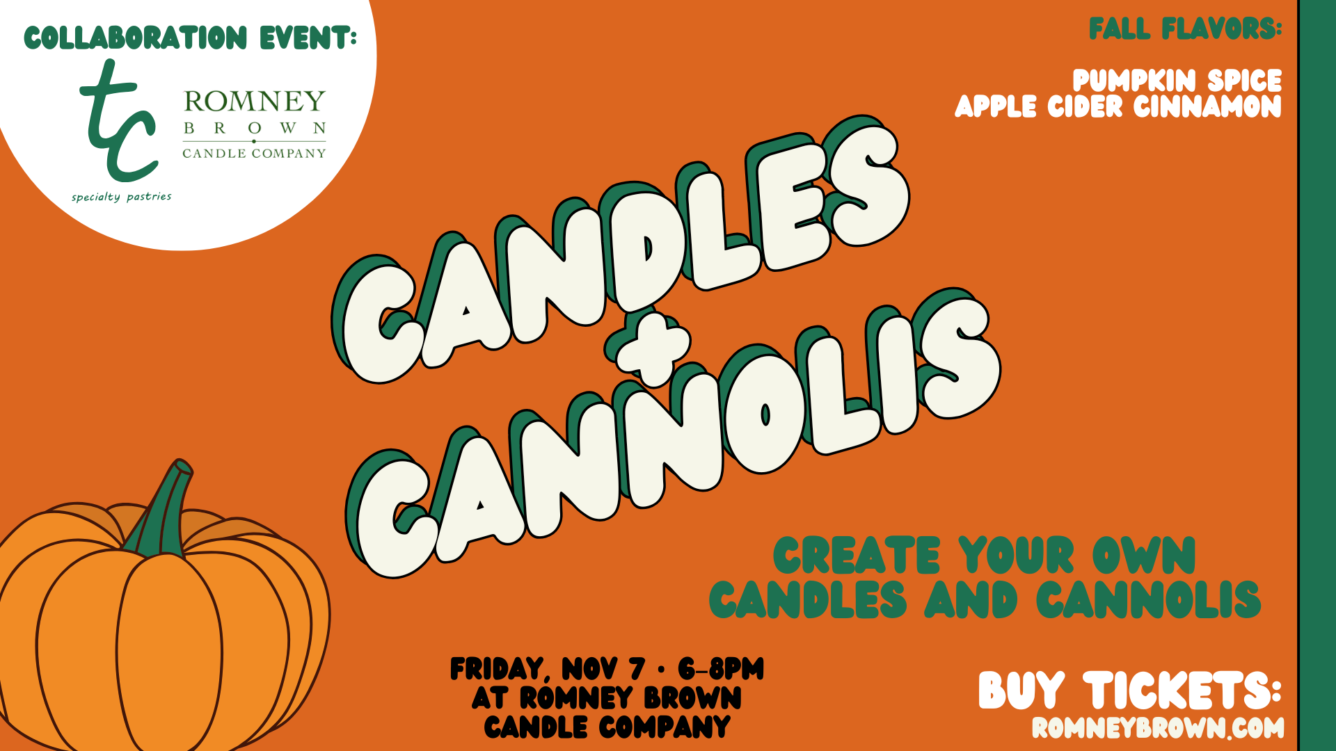 Candles & Cannolis DIY Event in Grayslake | Romney Brown Candle Co