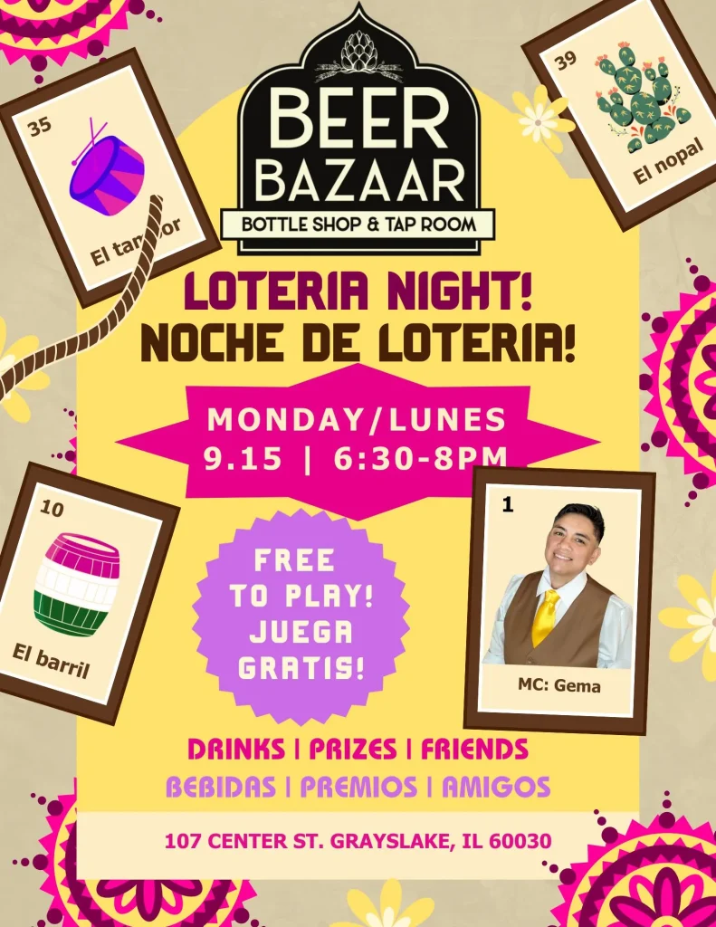 Loteria Bingo Night at Beer Bazaar Grayslake 
