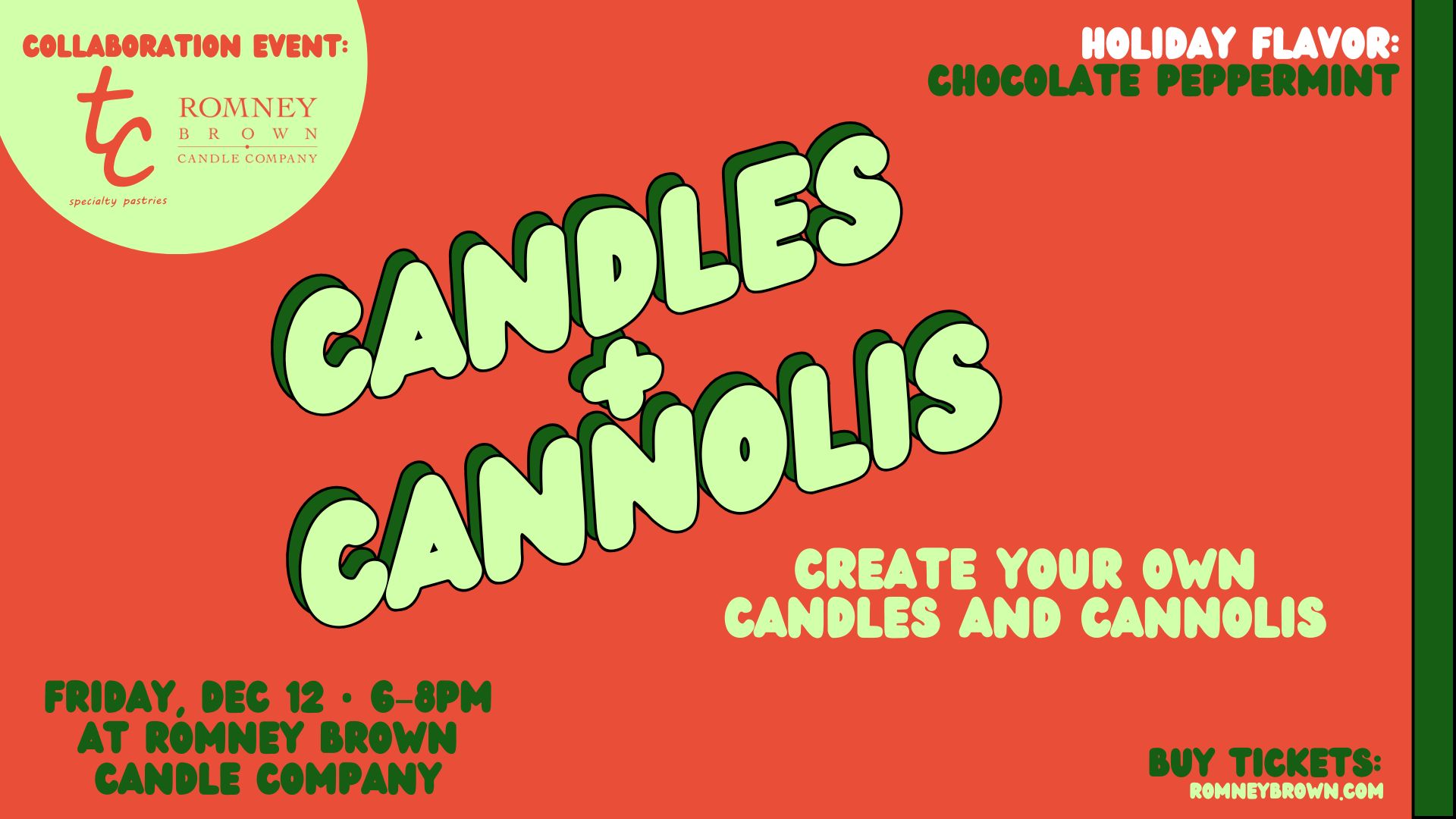 Candles & Cannolis DIY Event in Grayslake | Romney Brown Candle Co