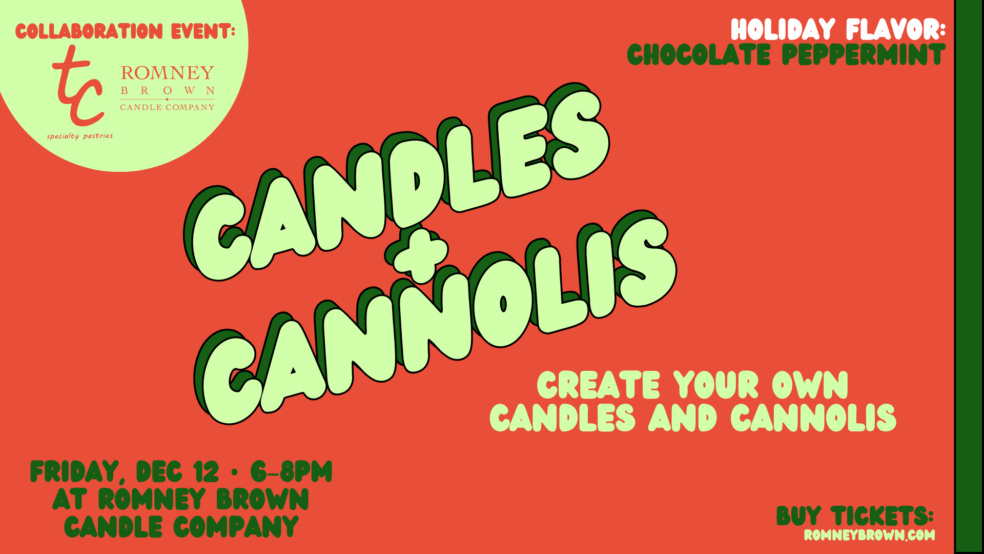 Candles & Cannolis DIY Event in Grayslake | Romney Brown Candle Co