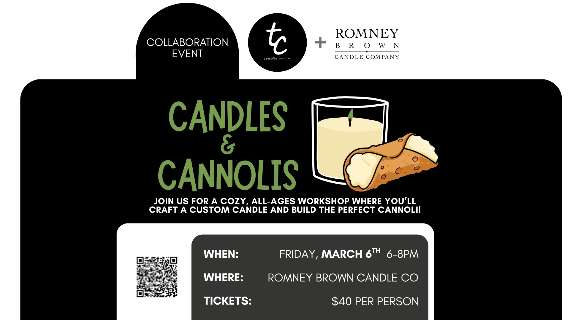 Candles & Cannolis DIY Event in Grayslake | Romney Brown Candle Co