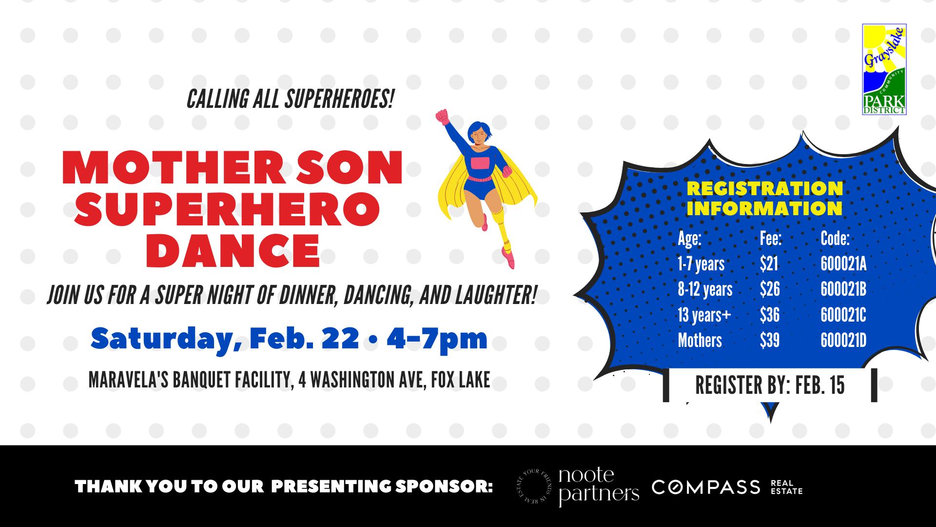 Mother/Son Superhero Dance at Grayslake Park District