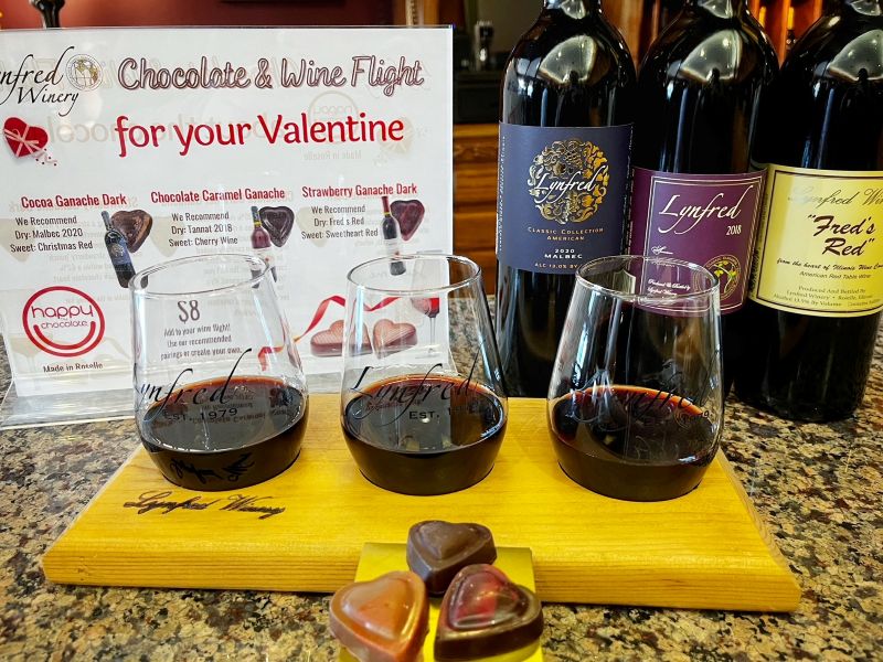 Wine and Chocolate Flights for Your Valentine at Lynfred Winery