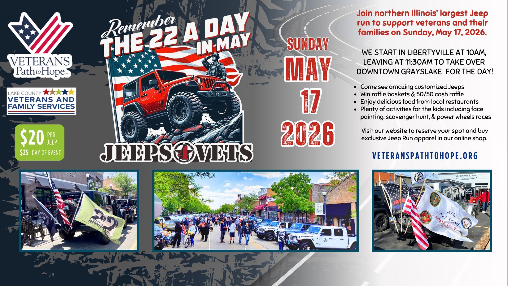 Remember the 22: A Jeeps4Vets Foundation Event in Grayslake