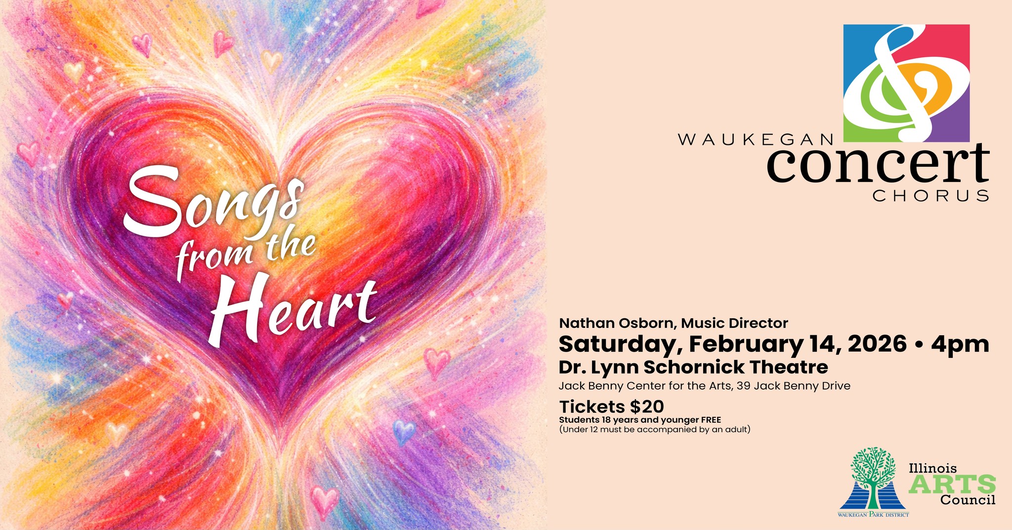 Waukegan Concert Chorus presents Songs from the Heart at the Jack Benny Center for the Arts