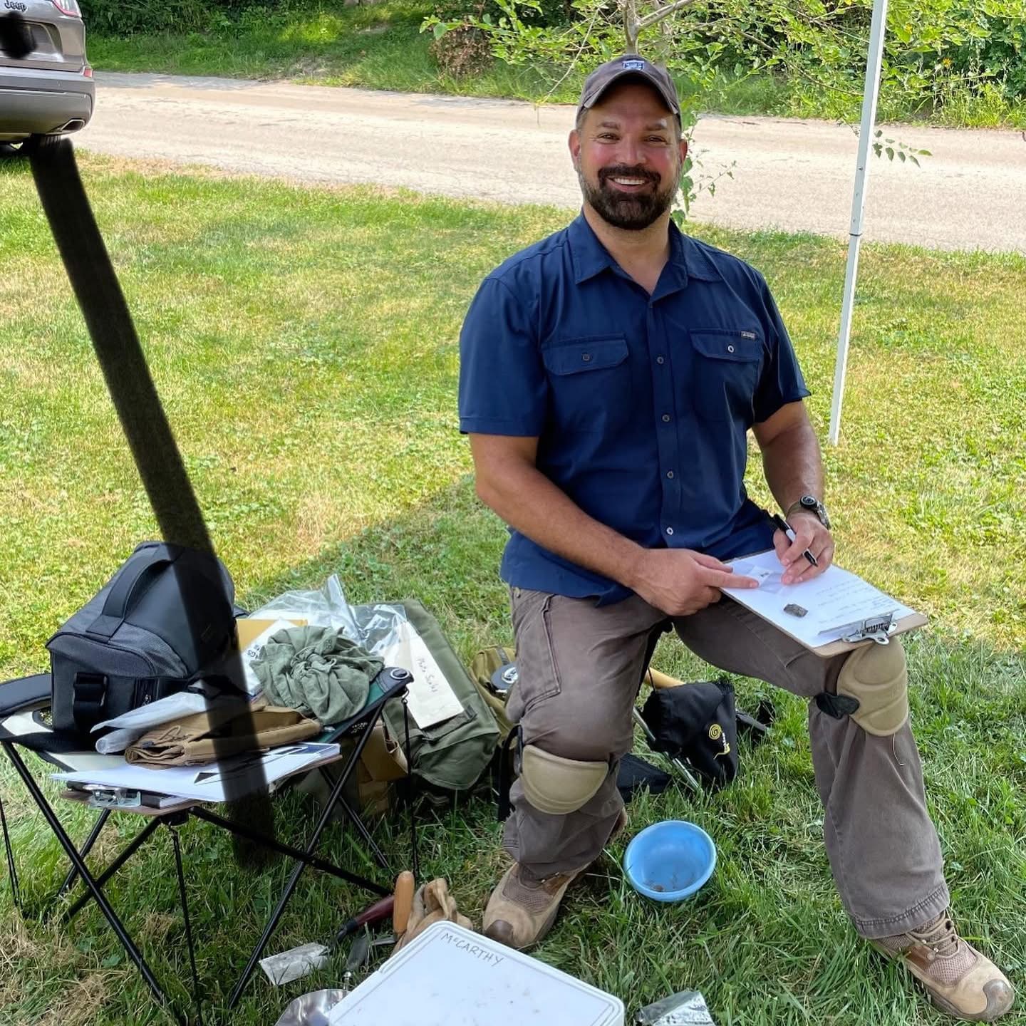 Archaeologist Dan Melone at Waukegan History Museum at the Carnegie