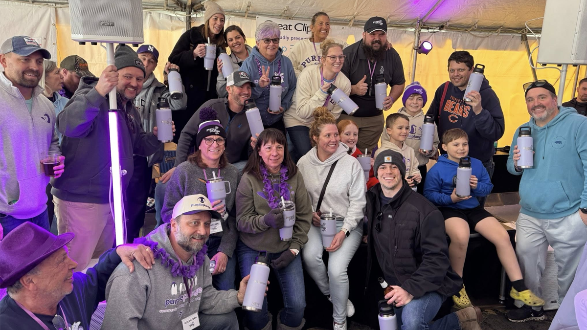 Purple Plunge at  Breezewald Beach in Lake Zurich