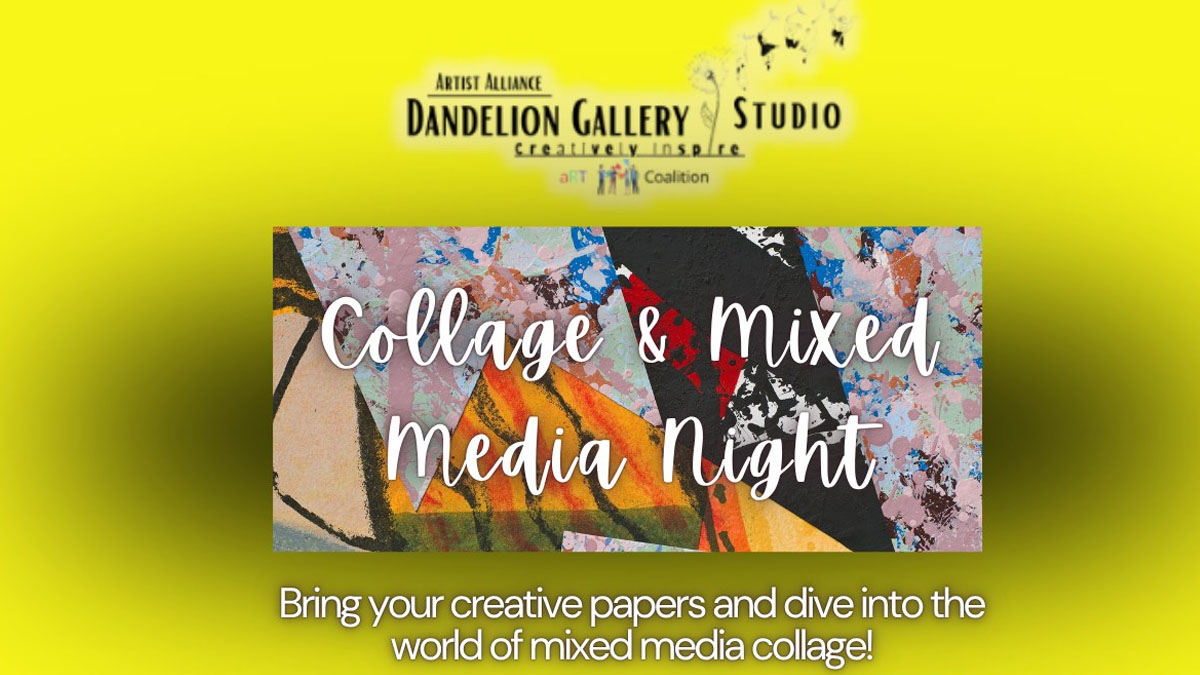 Holiday Mixed Media Collage Art at Dandelion Art Gallery