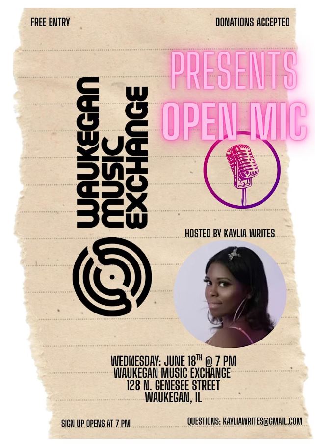 Open Mic at the Waukegan Music Exchange, Hosted by Kaylia Writes