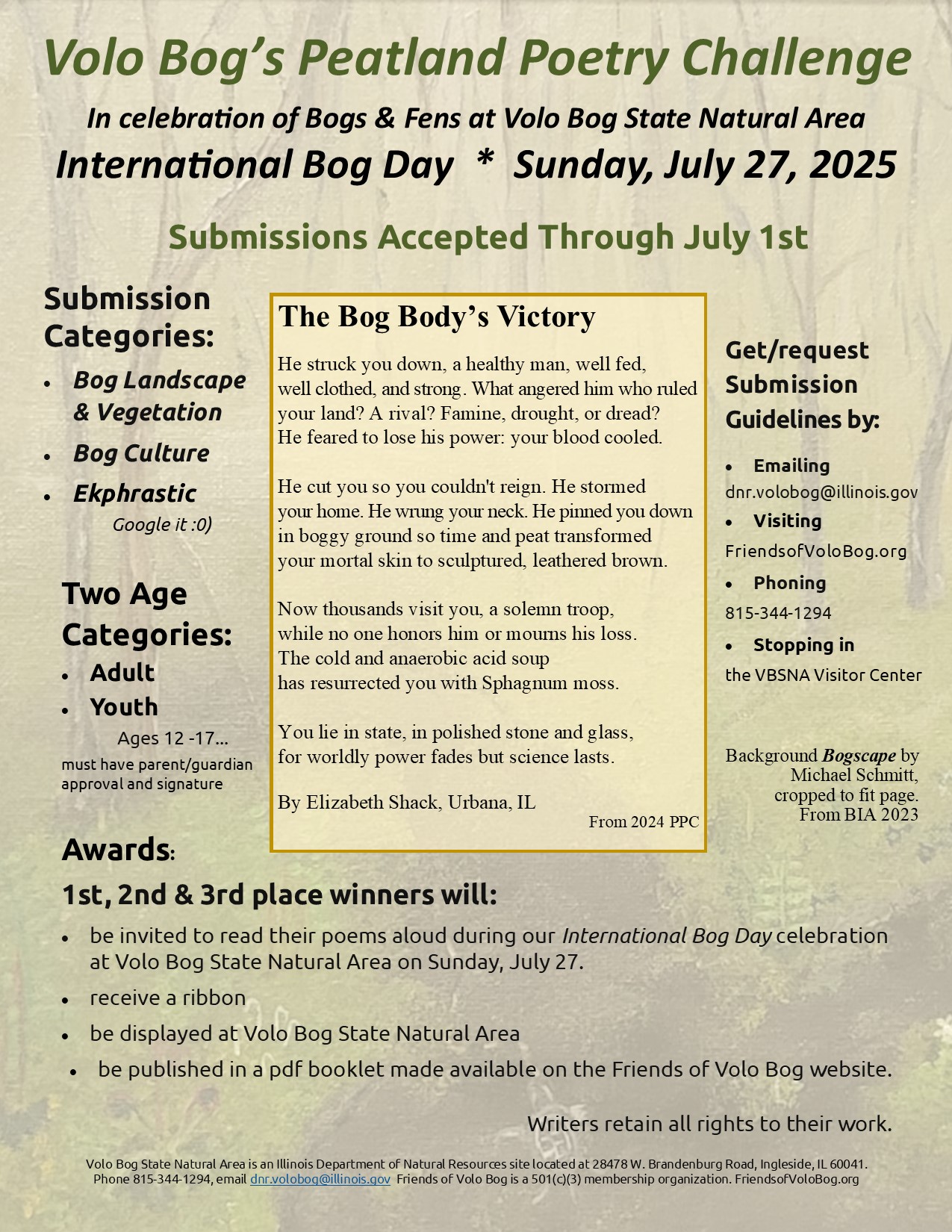 Volo Bog Hosts Peatland Poetry Challenge Ahead of International Bog Day