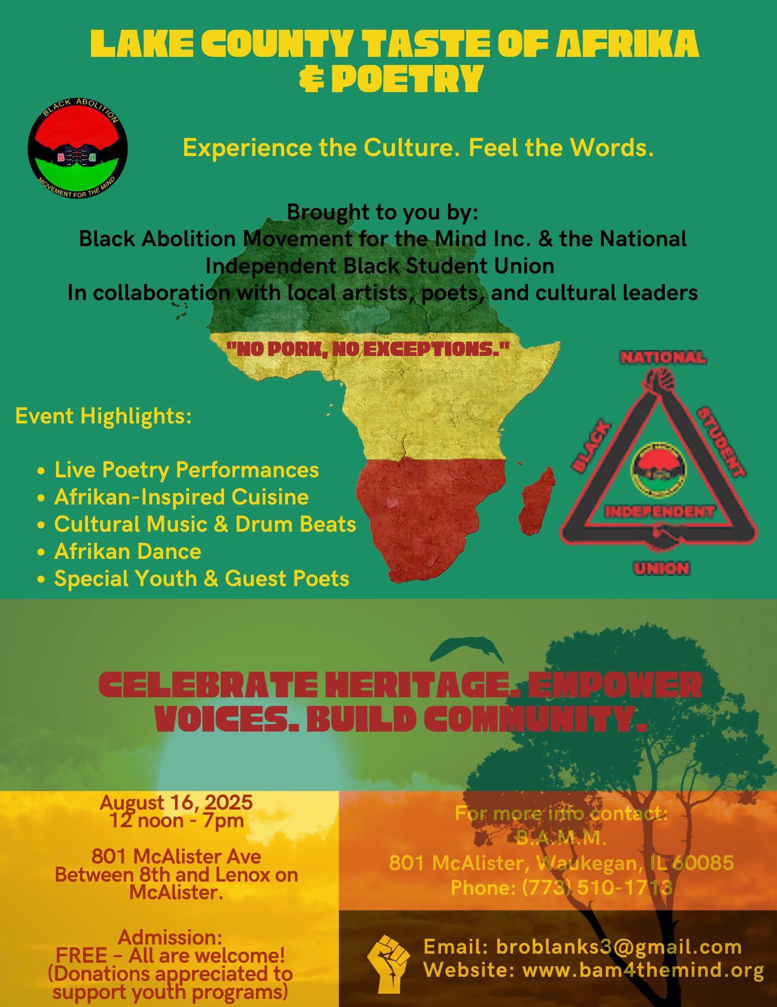 Lake County Taste of Afrika and Poetry in Waukegan