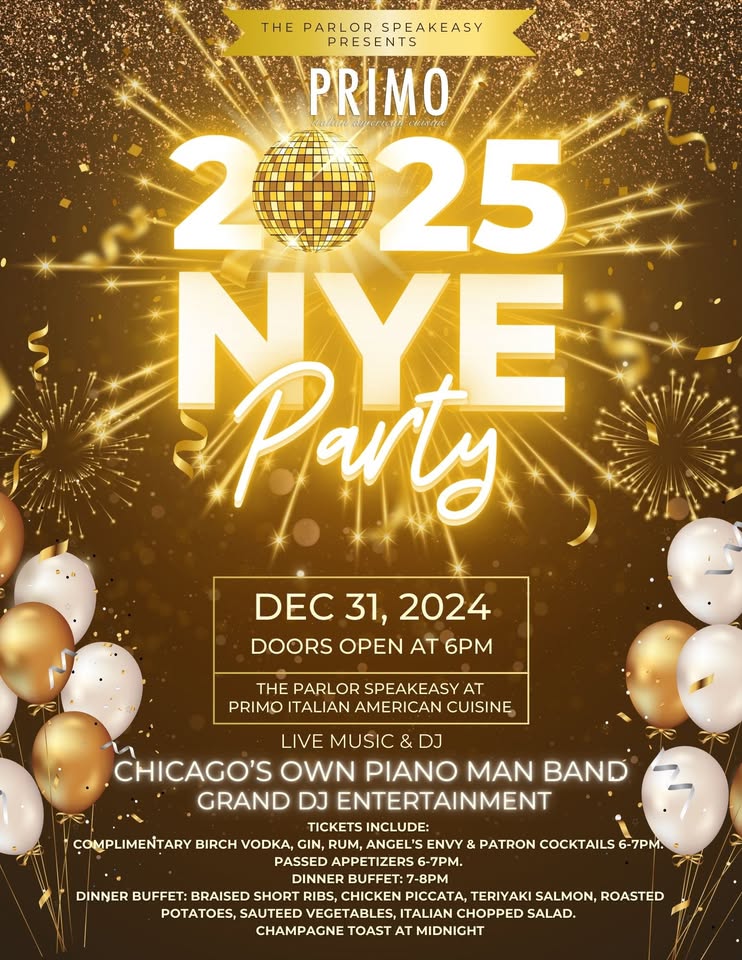 NYE w/Chicago’s Own Piano Man Band in The Parlor Speakeasy at Primo