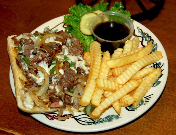 Philly Steak Sandwich at Magnolia Cafe in Lambs Farm
